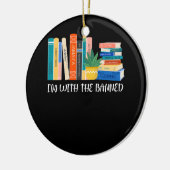 禁止された本とI_m私は禁書の本の愛読を禁止した セラミックオーナメント (左)