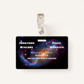 禁止された渦状銀河、宇宙の天文学のロゴ バッジ (裏面クリップ)