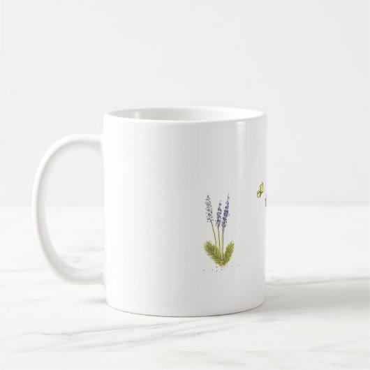 禁止された石の雌鶏および蝶クラシックのマグ コーヒーマグカップ (左)