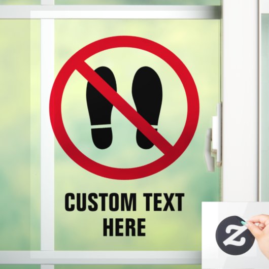 禁止された足ステップいいえ靴のサイン窓にしがみつく ウィンドウサイン (ホーム)