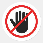 禁止されたtouch付きのシールを貼らない ラウンドシール (正面)