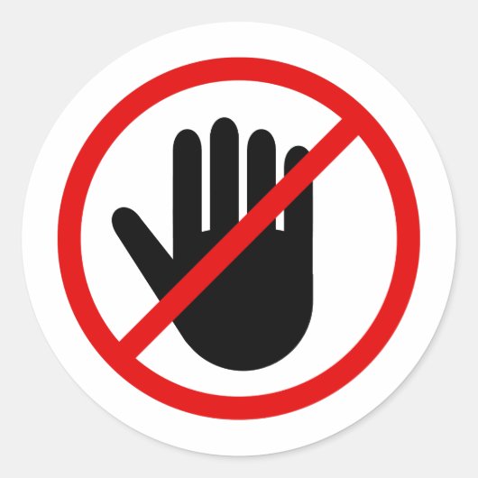 禁止されたtouch付きのシールを貼らない ラウンドシール (正面)