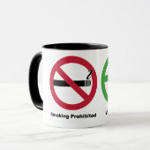 禁止される喫煙。 Vapingは割り当てました マグカップ (正面左)