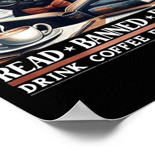 禁止さ読れた書籍の飲み物コーヒーファイト悪い本の値リスト ポスター (角)