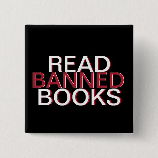 禁止さ読れた書籍ボタン 缶バッジ (正面)