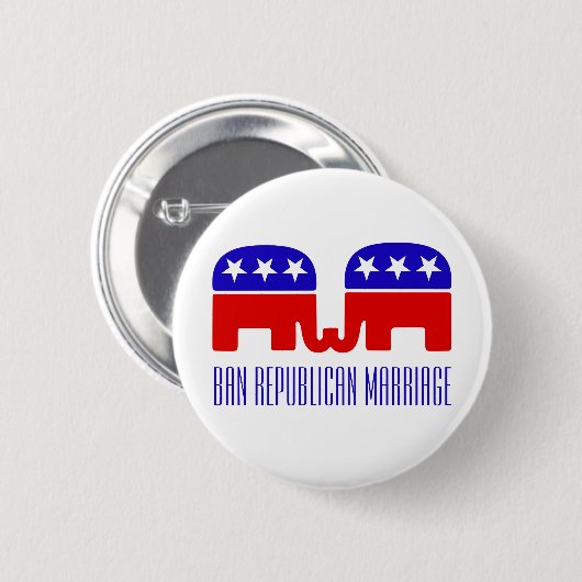 禁止の共和党の結婚のおもしろいで陽気なプッシュバック2-1/4 " 缶バッジ (正面&裏面)