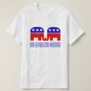 禁止の共和党の結婚のおもしろいで陽気なプッシュバック Tシャツ