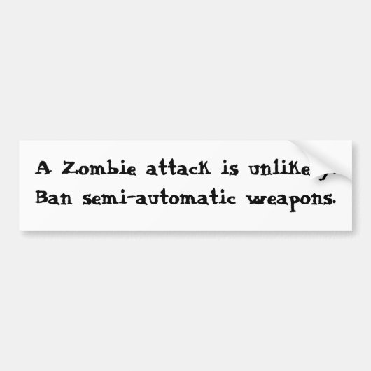 禁止の半自動火器のバンパーステッカー バンパーステッカー (正面)