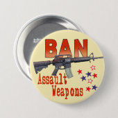 禁止の攻撃用武器の大きいボタン 缶バッジ (正面&裏面)