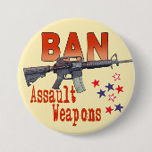 禁止の攻撃用武器の大きいボタン 缶バッジ (正面)