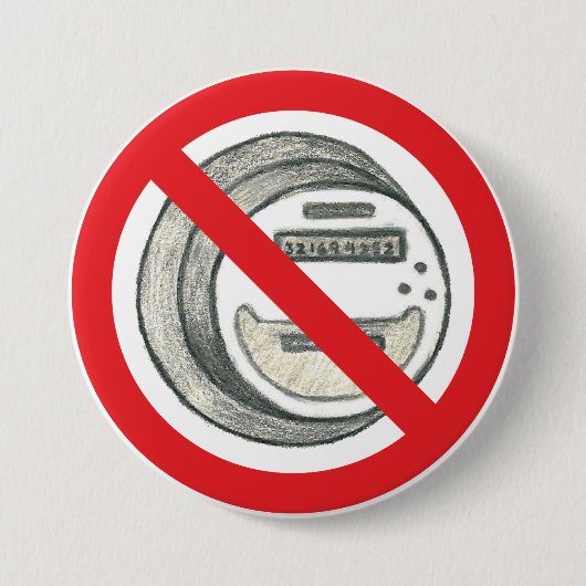 禁止の頭が切れるなメートルボタン 缶バッジ (正面)