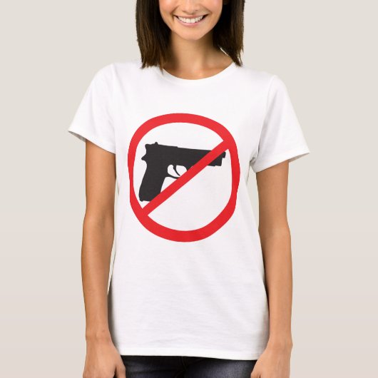 禁止はアンチ銃の平和主義者を撃ちます Tシャツ (正面)