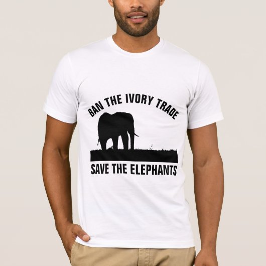 禁止アイボリー取引救象Tシャツ Tシャツ (正面)