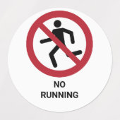 禁止ランニングの標識 ラベル (デザイン2)