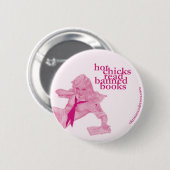 禁止本を読まれる熱いひよこ 缶バッジ (正面&裏面)