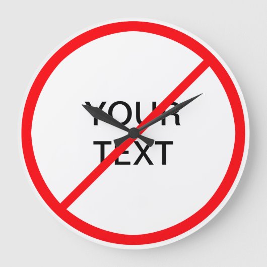 禁止標識 ラージ壁時計 (正面)
