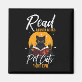 禁止読本ペット猫が悪と闘う読禁止 マグネット (正面)