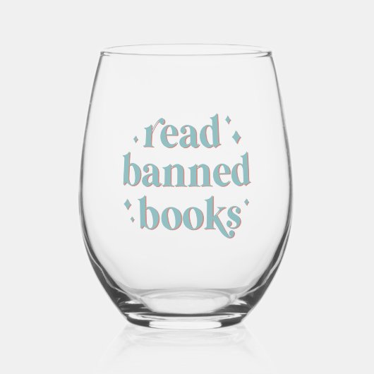 禁止読本レトロレタリング ステムなしワイングラス (正面)