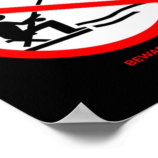 禁止魚釣りなし魚釣りのおもしろいサインストップ魚 ポスター (角)