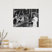 禁止、バーカート、白黒ヴィンテージ ポスター (キッチン)