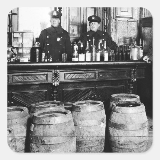 禁止 – Speakkeasy Police Raid Bootlegger - M スクエアシール (正面)