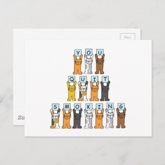 禁煙するねこ漫画 ポストカード (正面/裏面)