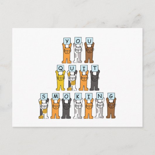禁煙のねこ漫画 ポストカード (正面)