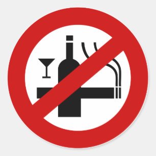 禁煙アルコール⚠のタイの印の⚠ ラウンドシール