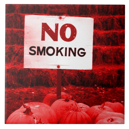 禁煙カボチャ-赤 タイル (正面)