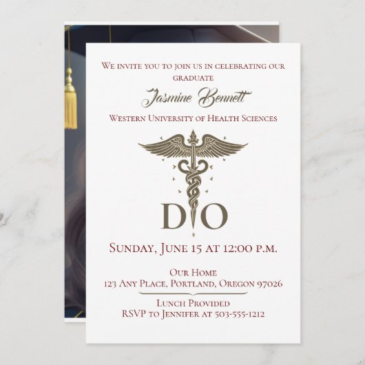 禁煙医師の卒業パーティーを開く 招待状 (正面/裏面)