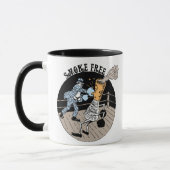 禁煙。 お尻を蹴ること! マグカップ (左)