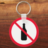 禁酒の看板 |メタルサークルのキーチェーン キーホルダー (正面)