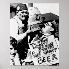 禁酒法時代のビール、私たちはビールを欲しています 禁酒法 ポスター