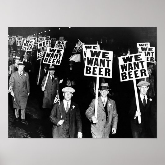 禁酒法 ビール 抗議 1950年代 復古主義 写真 ポスター (正面)