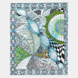 禅おもしろい フリースブランケット