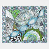 禅おもしろい フリースブランケット (正面(横))