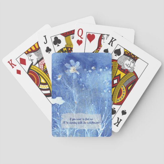 禅お洒落引用文水色フローラ トランプ (裏面)