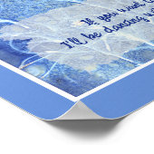 禅お洒落引用文水色フローラ ポスター (角)