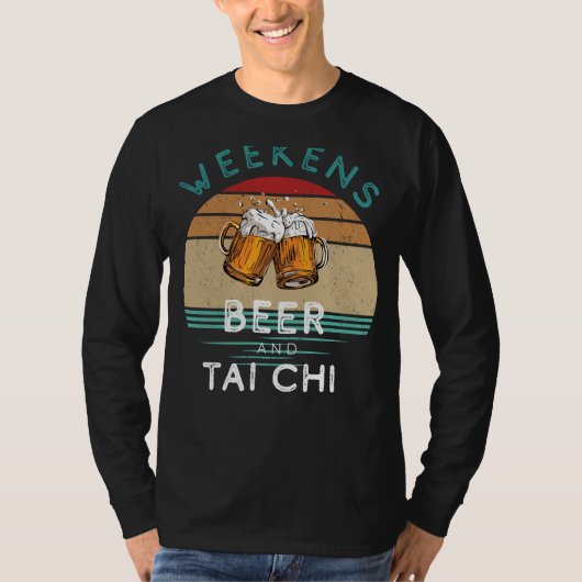 禅とゼスト!ビールとタイチーティーで週末 Tシャツ (正面)