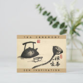 「禅と茶の味が一つ」禅書 ポストカード (スタンド正面)