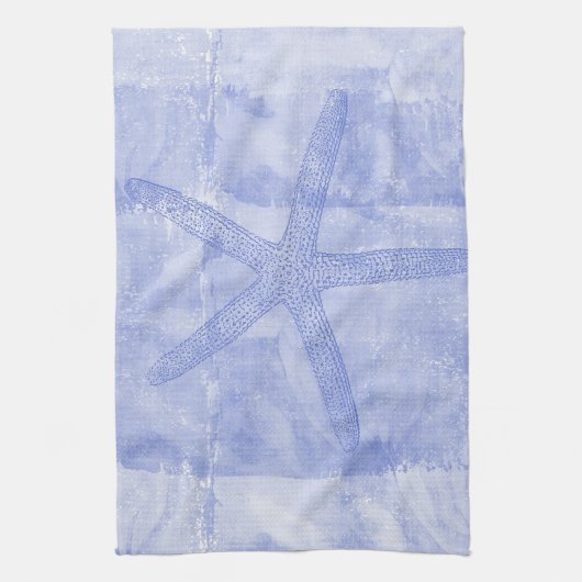 禅によってインスパイアビーチのテーマのヒトデ キッチンタオル (縦)