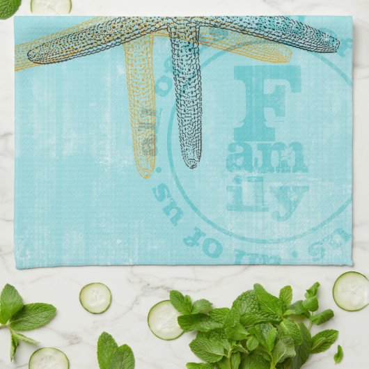 禅によってインスパイアビーチのテーマのヒトデ キッチンタオル (折り畳み)