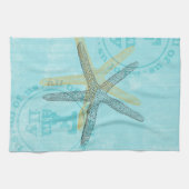 禅によってインスパイアビーチのテーマのヒトデ キッチンタオル (横)