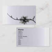 禅のばねのBlack&Whiteのモダンな花柄 名刺 (正面/裏面)