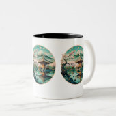 禅のエレガンス日本の:-インスパイアセラミックマグカップ ツートーンマグカップ (正面右)