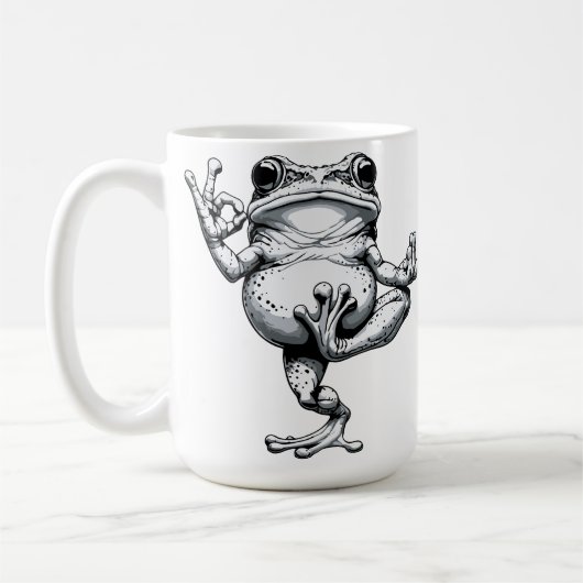 禅のカエル傑作 コーヒーマグカップ (左)