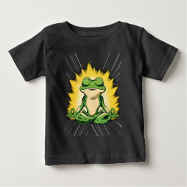 禅のカエル瞑想スーパーサイヤ人グローアート ベビーTシャツ