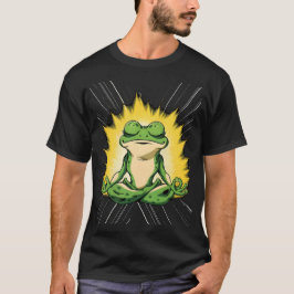 禅のカエル瞑想スーパーサイヤ人グローアート Tシャツ