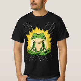 禅のカエル瞑想スーパーサイヤ人グローアート Tシャツ