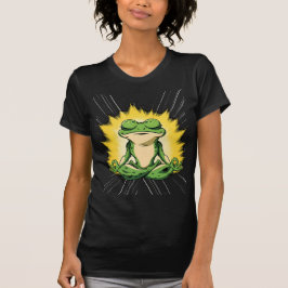 禅のカエル瞑想スーパーサイヤ人グローアート Tシャツ